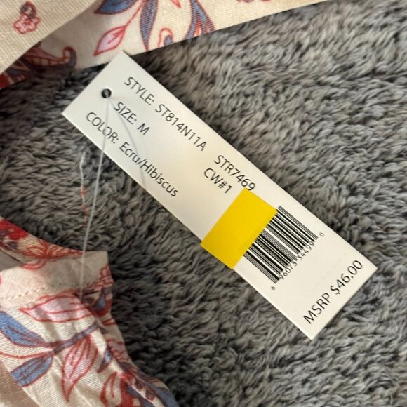 Zac Rachel Milkmaid Top Medium Floral Square Neck Lace Boho Coquette NWT 18691 - Picture 8 of 9